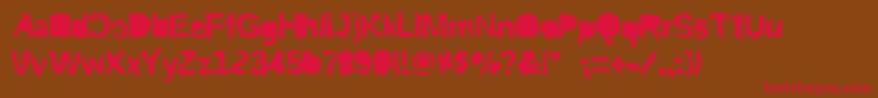 フォントRiptrashcutmirror – 赤い文字が茶色の背景にあります。