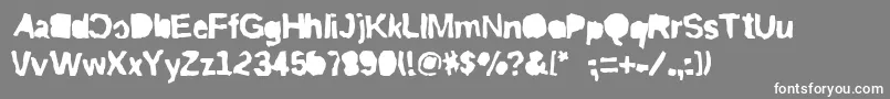 フォントRiptrashcutmirror – 灰色の背景に白い文字