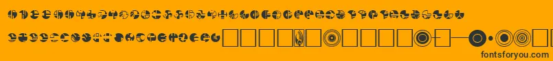 Borg-Schriftart – Schwarze Schriften auf orangefarbenem Hintergrund
