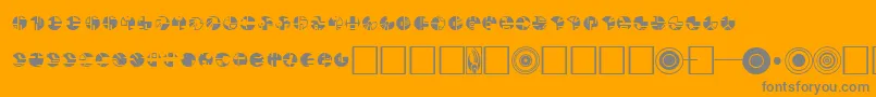 Borg-Schriftart – Graue Schriften auf orangefarbenem Hintergrund