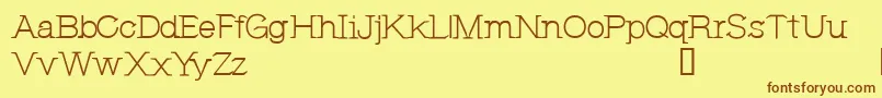 Fonte CfjeannemanceRegular – fontes marrons em um fundo amarelo