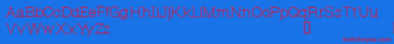 CfjeannemanceRegular Font – Red Fonts on Blue Background