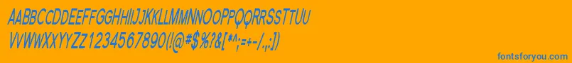 フォントFlorsn23 – オレンジの背景に青い文字