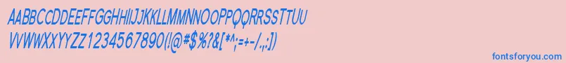 フォントFlorsn23 – ピンクの背景に青い文字