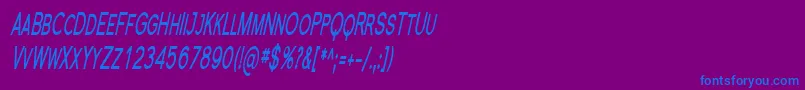 Florsn23-Schriftart – Blaue Schriften auf violettem Hintergrund