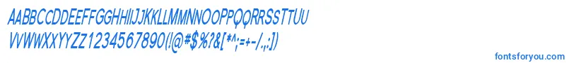 フォントFlorsn23 – 白い背景に青い文字