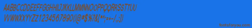Florsn23 Font – Brown Fonts on Blue Background