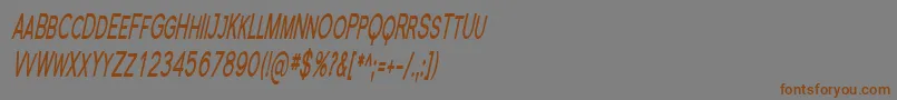 フォントFlorsn23 – 茶色の文字が灰色の背景にあります。