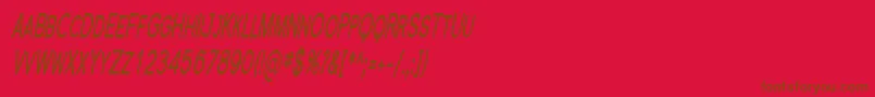 フォントFlorsn23 – 赤い背景に茶色の文字