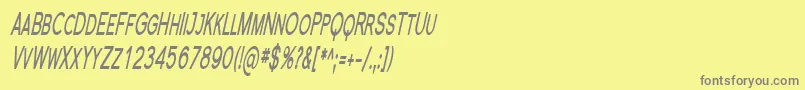 フォントFlorsn23 – 黄色の背景に灰色の文字