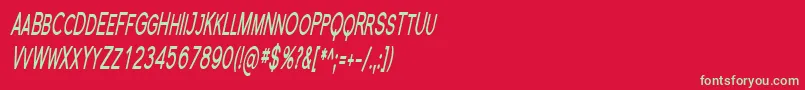 フォントFlorsn23 – 赤い背景に緑の文字