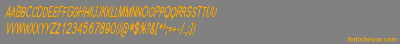 フォントFlorsn23 – オレンジの文字は灰色の背景にあります。