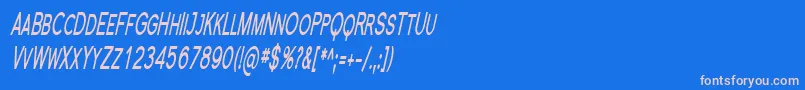 フォントFlorsn23 – ピンクの文字、青い背景