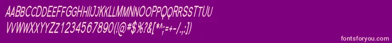 Florsn23-fontti – vaaleanpunaiset fontit violetilla taustalla