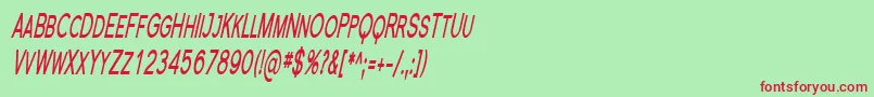 フォントFlorsn23 – 赤い文字の緑の背景