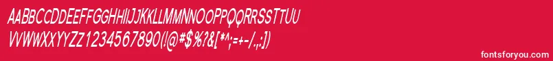 Florsn23-fontti – valkoiset fontit punaisella taustalla