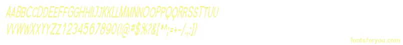 フォントFlorsn23 – 白い背景に黄色の文字