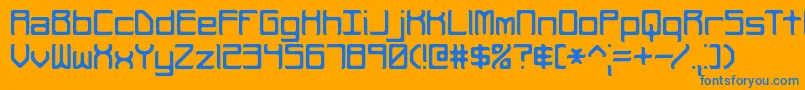 フォントRehearsc – オレンジの背景に青い文字