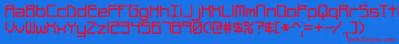 Rehearsc Font – Red Fonts on Blue Background