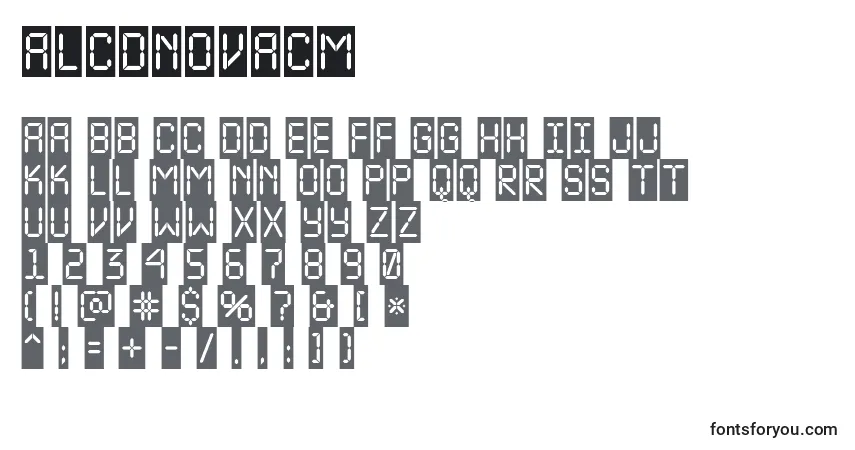ALcdnovacm-fontti – aakkoset, numerot, erikoismerkit