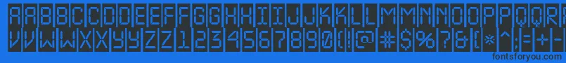 ALcdnovacm Font – Black Fonts on Blue Background