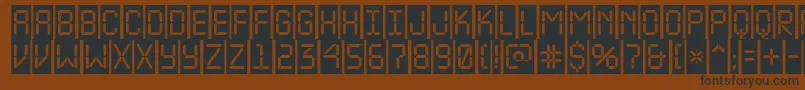Fonte ALcdnovacm – fontes pretas em um fundo marrom