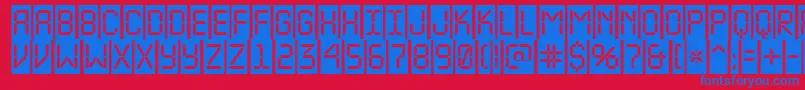 ALcdnovacm Font – Blue Fonts on Red Background