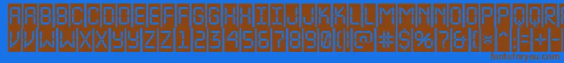 ALcdnovacm Font – Brown Fonts on Blue Background