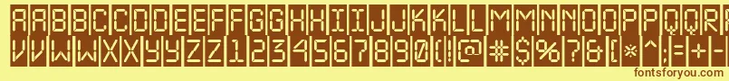 Czcionka ALcdnovacm – brązowe czcionki na żółtym tle