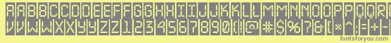 ALcdnovacm Font – Gray Fonts on Yellow Background