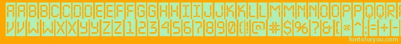 ALcdnovacm Font – Green Fonts on Orange Background