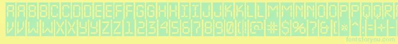 ALcdnovacm Font – Green Fonts on Yellow Background