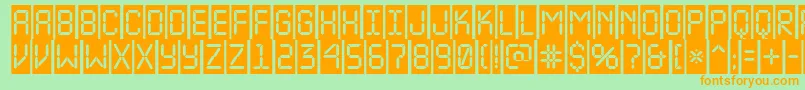 ALcdnovacm Font – Orange Fonts on Green Background