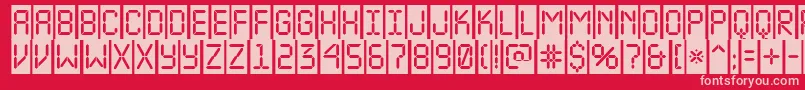 フォントALcdnovacm – 赤い背景にピンクのフォント