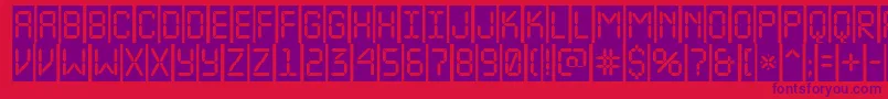 ALcdnovacm Font – Purple Fonts on Red Background