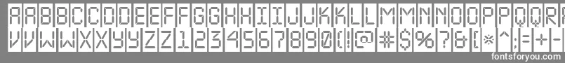 ALcdnovacm-Schriftart – Weiße Schriften auf grauem Hintergrund
