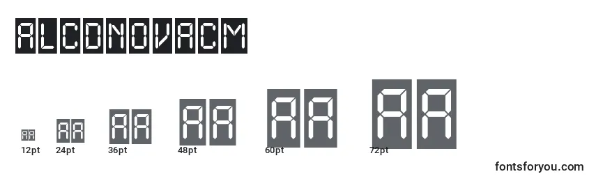 ALcdnovacm Font Sizes
