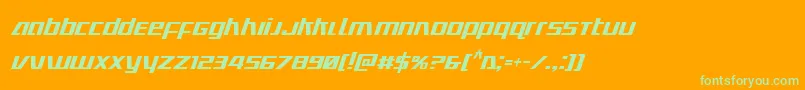 フォントUltramarinescondital – オレンジの背景に緑のフォント