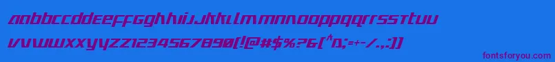 Ultramarinescondital Font – Purple Fonts on Blue Background