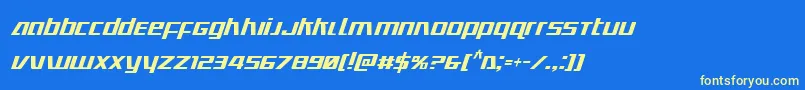 Ultramarinescondital Font – Yellow Fonts on Blue Background