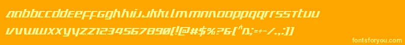 Ultramarinescondital Font – Yellow Fonts on Orange Background