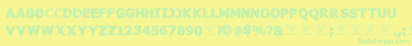 Fonte GeneseestBlack – fontes verdes em um fundo amarelo