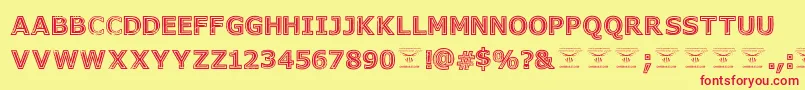 GeneseestBlack Font – Red Fonts on Yellow Background