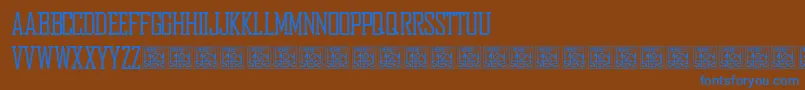 HbmBureauDonationware Font – Blue Fonts on Brown Background