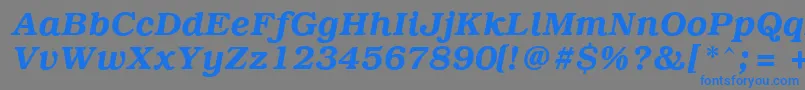 PcBrusselsDemiitalic Font – Blue Fonts on Gray Background