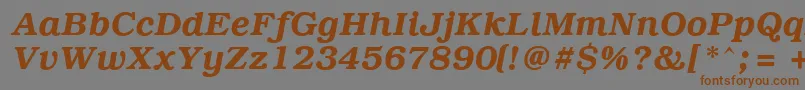 PcBrusselsDemiitalic Font – Brown Fonts on Gray Background