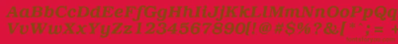 Police PcBrusselsDemiitalic – polices brunes sur fond rouge