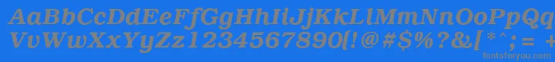 PcBrusselsDemiitalic Font – Gray Fonts on Blue Background