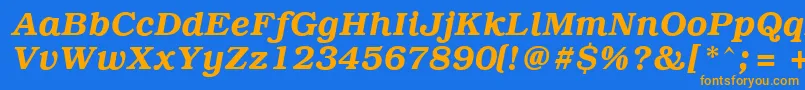 PcBrusselsDemiitalic Font – Orange Fonts on Blue Background