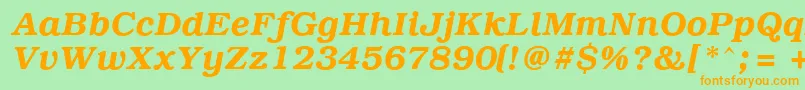 PcBrusselsDemiitalic Font – Orange Fonts on Green Background